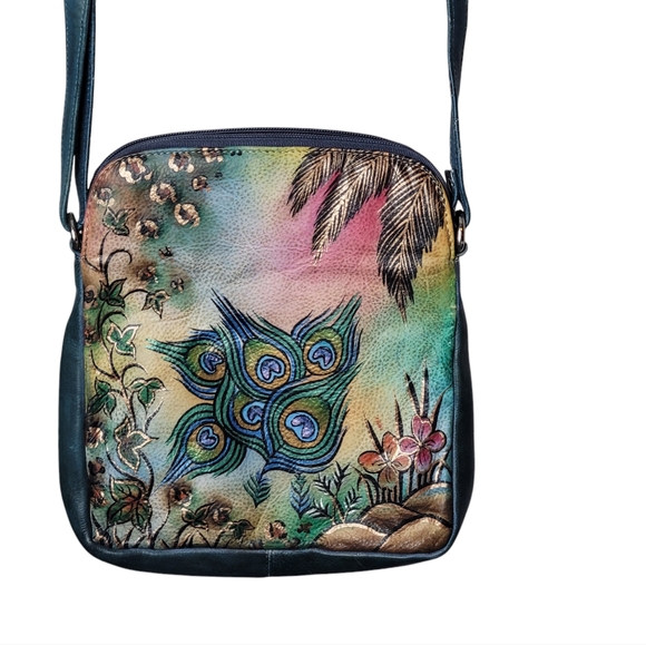 BIACCI HAND PAINTED CROSSBODY Leather PURSE - Picture 2 of 12